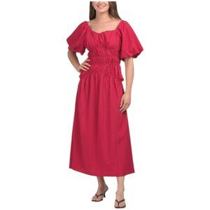 US TOGETHER Puff Sleeve Maxi Dress